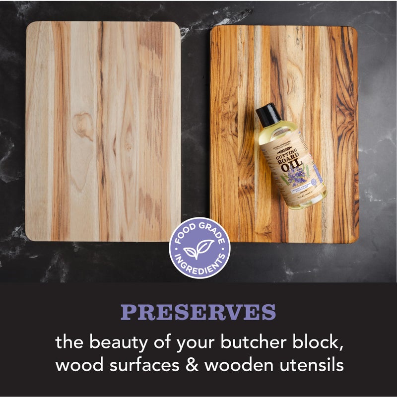 CLARK'S Cutting Board Oil - Food Grade Mineral Oil for Wood Cutting Board - Scented with Lavender & Rosemary Essential Oils - Butcher Block Conditioner - Restores and Protects Wood - Made in USA, 12oz - Image 2